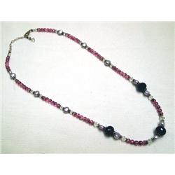 Amethyst Pearl & Sworovsky Gem Necklace