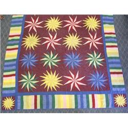 Vintage 1940s Hand Sewn And Machine Sewn Quilt