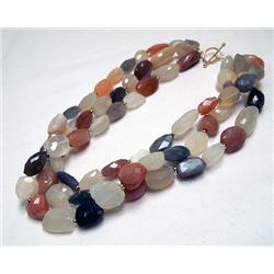 Hi Fashion 3 Strand Faceted Quartz Choker