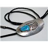 Image 1 : Navajo Sterling Turquoise Bolo Tie By F Sandoval