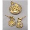 Image 1 : Gold Flakes Pendant, Matching Earrings