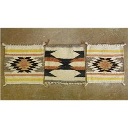 3 Navajo Homespun Sampler Weavings
