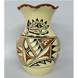 Jemez Polychrome Jar Fluted Rim by Chinana