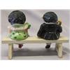 Image 2 : 2 Occupied Japan Porcelain Frogs On A Bench