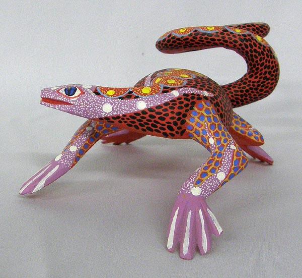 Oaxacan Lizard Carved Wood Arbrije By Aristeo