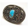 Image 2 : Navajo Silver & Turquoise Buckle by AB
