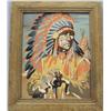 Image 1 : Framed Paint By Number Indian Chief