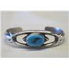 Image 1 : Navajo Silver Turquoise Sandcast Bracelet