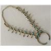 Image 1 : Navajo Silver Turquoise Squash Blossom Necklace
