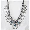 Image 1 : Navajo Silver Turquoise Squash Blossom Necklace