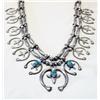 Image 2 : Navajo Silver Turquoise Squash Blossom Necklace