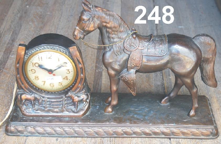 horse bronze clock