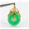 30ct Jade Yellow Gold Vermeil Pendant (JEW-2229)
