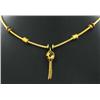 Image 1 : 22k Gold Vermeil & Blue Enamel Necklace 16" (JEW-1996)