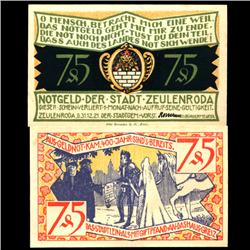 1921 Germany Zeulenroda 75 Pf Crisp Unc Note (COI-3984)