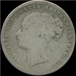 1884 Britain Victoria Shilling Better Grade (COI-7033)