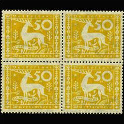 1920 Wurttemberg 50Pfg Mint Official Stamp Blk 4 (STM-0355)