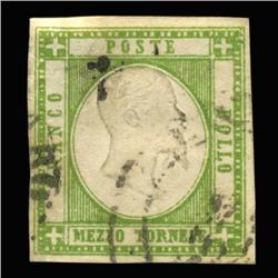 1861 RARE Italy Sicily Neapolitan 1/2t Stamp (STM-0167)