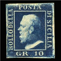 1859 Italy Sicily 10g Postal Stamp Hi Grade MINT (STM-0206)