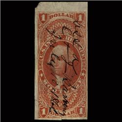 1860s US Revenue Stamp $1 Imperf Mortgage (STM-1360)