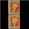 Image 1 : 1860s US Revenue Stamp 2c Check Orange Pair (STM-1436)