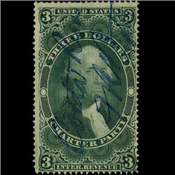 1860s US Revenue Stamp $3 Charter Party (STM-1503)