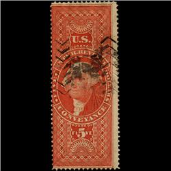 1860s US Revenue Stamp $5 Conveyance (STM-1500)