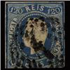 Image 1 : 1866 RARE Portugal 120r Blue Used Stamp (STM-1337)