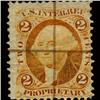 Image 1 : 1860s US Revenue Stamp 2c Proprietary Orange (STM-1466)