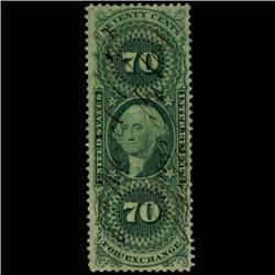 1860s US Revenue Stamp 70c Foreign Exch. (STM-1419)