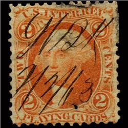 1860s US Revenue Stamp 2c Playing Cards (STM-1463)