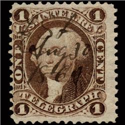 1860s US Revenue Stamp 1c Telegraph (STM-1459)