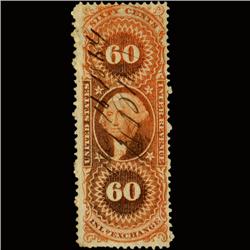 1860s US Revenue Stamp 60c Inland Exch. (STM-1418)