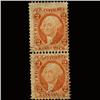 Image 1 : 1860s US Revenue Stamp 2c Check Orange Pair (STM-1457)