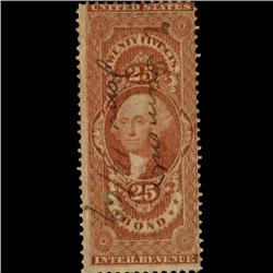 1860s US Revenue Stamp 25c Bond (STM-1486)
