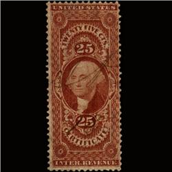 1860s US Revenue Stamp 25c Certificate (STM-1445)