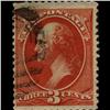 Image 1 : 1887 SCARCE US 3c Washington Vermilion Used Stamp (STM-1304)