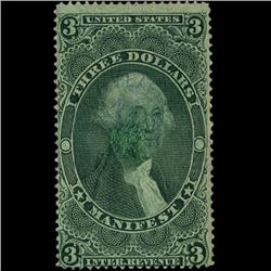 1860s US Revenue Stamp $3 Manifest ERROR (STM-1501)