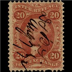 1860s US Revenue Stamp 20c Foreign Exch. (STM-1485)