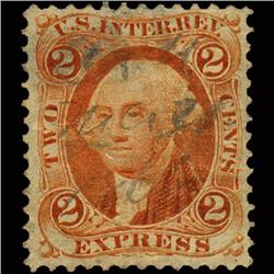 1860s US Revenue Stamp 2c Express Orange (STM-1542)
