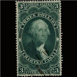 1860s US Revenue Stamp $3 Charter Party (STM-1431)