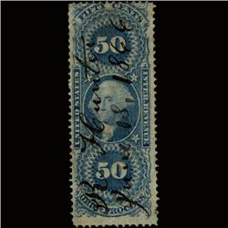 1860s US Revenue Stamp 50c Orig. Process (STM-1454)