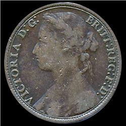 1879 British Victoria Penny Better Grade (COI-7390)
