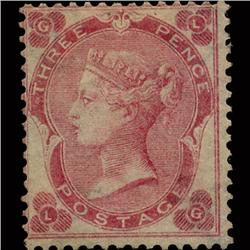 1862 RARE GB 3p Pale Rose Mint Stamp RARE MH (STM-1555)