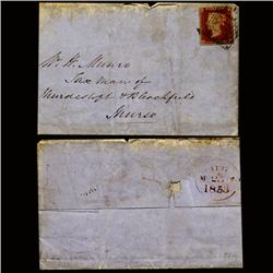 1853 GB Rare 1p Red Stamp Cover (STM-1601)