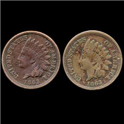 1863 Indian Cent Pair Higher Grade (COI-7454)