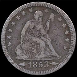 1853 Seated Quarter Better Circ. Arrows Rays (COI-7601)