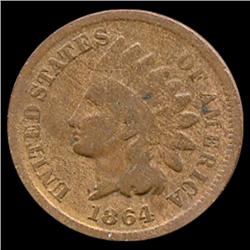 1864L Indian Cent Better Circulated Copper (COI-7459)
