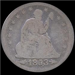 1853 Seated Quarter Better Circ. Arrows Rays (COI-7604)