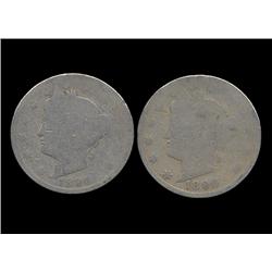 1890 Liberty Nickel Better Circulated Pair (COI-7619)